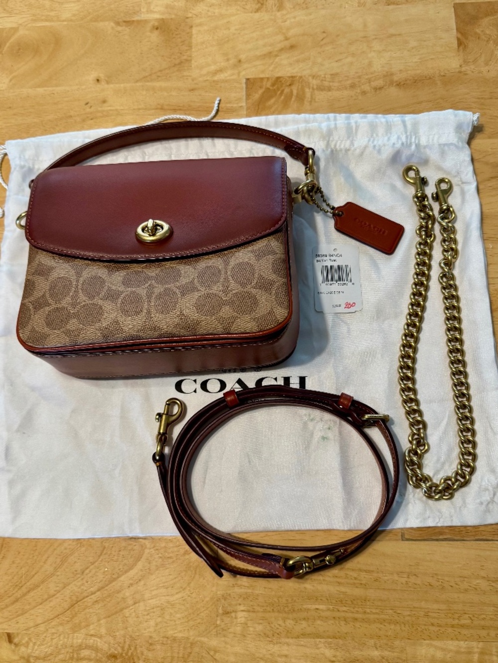 Coach Cassie 19 Tan/Rust Signature